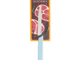 Нож кухонный для стейка Okroshka Salad 12 см, сталь 5cr15mov, рукоять пластик, голубой