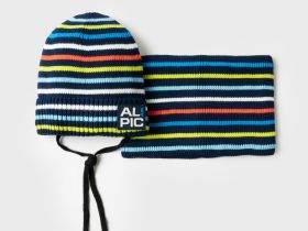 Комплект трикотажный для мальчиков: шапка, снуд