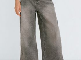 Джинсы Loose Wide с тинтом для девочек, Серый