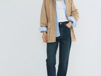 Куртка-рубашка из хлопка, Бежевый