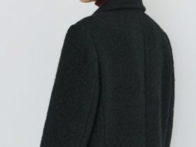 Длинное двубортное пальто, Черный