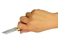 Складной нож Nagao Higonokami Warikomi, 50мм, сталь Aogami, рукоять латунь, без чехла