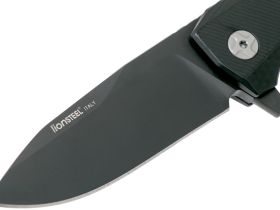 Нож складной LionSteel ROK A BB, сталь Black DLC-Coated Bhler M390, рукоять алюминий, чёрный