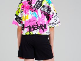 Комплект трикотажный для девочек: майка, шорты, фуфайка (футболка)