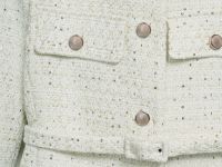 Твидовый однобортный жакет с поясом, Бежевый