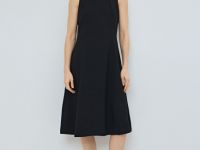 Платье без рукавов с расклёшенной юбкой, Черный