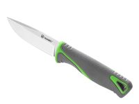 Нож Ganzo Fixed/Case, сталь 9Cr14Mov, рукоять прорезиненный пластик, серо-зеленый