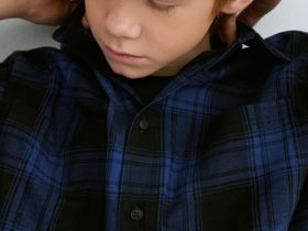 Рубашка из фланели для мальчиков, Голубой