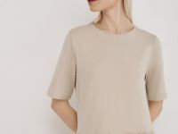 Платье макси из хлопкового джерси, Бежевый