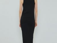 Трикотажное платье-майка в рубчик, Черный