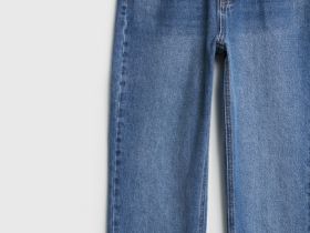 Прямые джинсы с высокой посадкой, Синий