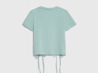 Футболка с драпировкой и завязками для девочек, Зеленый