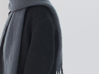 Однотонный шарф с бахромой, Серый