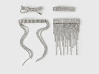 Набор заколок для волос, 4 шт., Серебряный