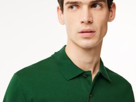 Мужское поло Lacoste L.12.21 классического кроя с длинным рукавом