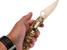 Складной нож Steelclaw Боец-3 Джокер, сталь VG-10, рукоять латунь, гравировка, ограниченное издание
