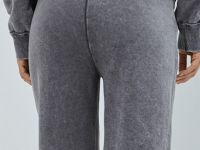 Базовые широкие брюки с эффектом стирки, Серый