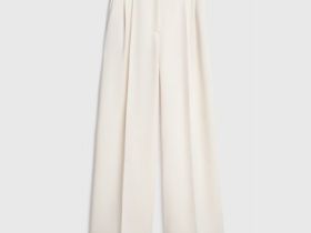 Брюки из поливискозы со складками, Бежевый