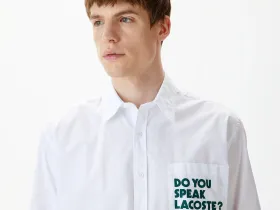 Мужская рубашка Lacoste свободного кроя с принтом