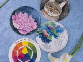 Склейка для акварели Малевичъ "Monet" Fin, круглая диаметр 15 см 10 л 300 г, 100% хлопок