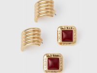 Серьги, 2 пары, Золотой