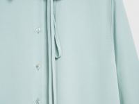 Блузка с декоративным цветком, Зеленый