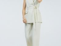 Широкие брюки со льном, Бежевый