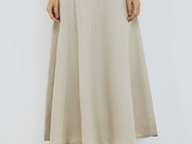 Длинная юбка А-силуэта, Бежевый