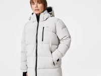 Женское стеганая куртка-пуховик Lacoste с капюшоном