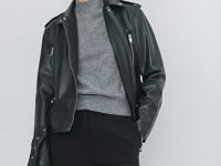 Куртка-косуха из искусственной кожи, Черный