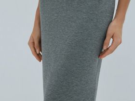 Юбка миди прямого кроя, Серый