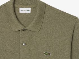 Мужское поло Lacoste L.12.21 классического кроя с длинным рукавом