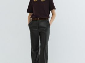 Брюки из искусственной кожи, Коричневый