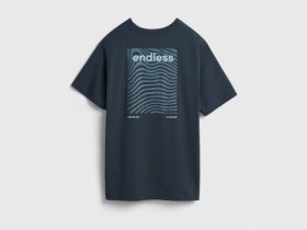 Футболка с морским принтом на спине, Голубой