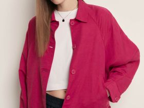 Жакет с добавлением льна и отложным воротником