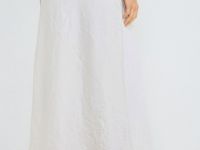 Атласная юбка из жатой ткани, Бежевый