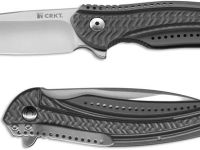 Складной нож CRKT Ripple Grey, сталь Acuto 440, рукоять нержавеющая сталь 420J2