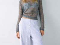 Пижамные брюки из ажурного трикотажа, Серый