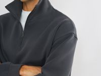Джемпер с воротником-стойкой на молнии, Серый