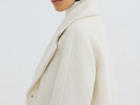 Короткое пальто из шерсти, Бежевый