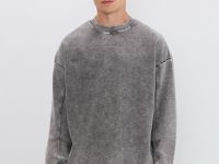 Свитшот из фактурной ткани, Серый
