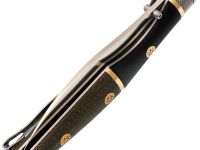 Складной нож Reptilian Трапёр-02 ограниченный выпуск, сталь D2, рукоять черный G10/зеленая микарта