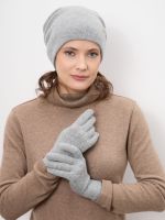 Перчатки из кашемира ULKos серо-голубые