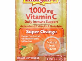 Emergen-C, Витамин C, смесь ароматизированных газированных напитков, супер-апельсин, 1000 мг, 30 пакетиков по 9,1 г (0,32 унции)