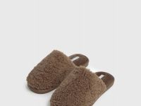 Тапочки с искусственным мехом, Бежевый