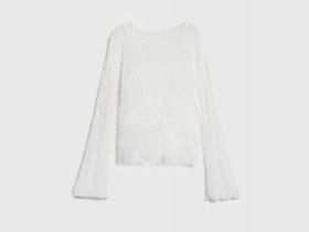 Кружевной лонгслив для девочек, Белый