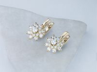 Серьги из желтого золота с бриллиантами э0301сг09160400