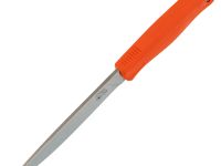 Рыбацкий нож Otus, сталь AUS-8 SW, рукоять эластрон, оранжевый