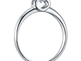 Классическое кольцо из белого золота с бриллиантом э4701кц06200855