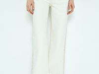 Широкие джинсы с вышивкой, Бежевый